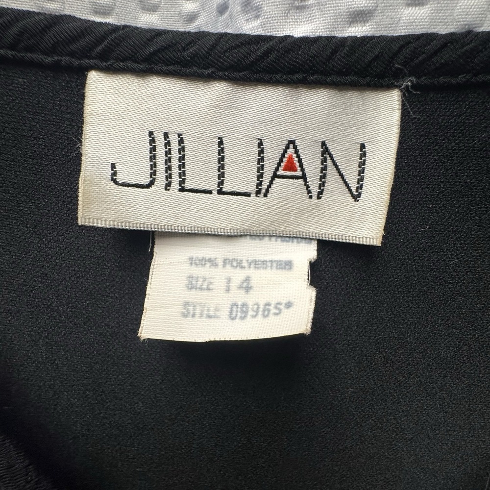 Vintage 90s Y2K Jillian Black Button Front Bodice Dress Sz14 USA Made Embroidery - Picture 6 of 13